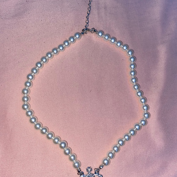 NEW Saturn Planet Silver Charm pearl necklace - Picture 6 of 8